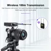 Freeshipping Professional Wireless Microphone UHF Dual Channel Super HD 530-590 MHz Inspelning Mikrofon 60-100m Mottagningsavstånd