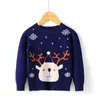 Jultröja Höst Vinter Baby Boys Flickor Sticka Kläder Snowflake Deer Pullover Kids Barnens kappa 210429
