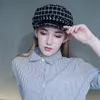 New Fashion Navy Cap Women Casual Streetwear Cap Elegant Plaid Autumn Winter Warm Beret Hat Female Flat