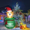 Christmas Inflatable Cute Gift Yard Decoration LED Lights Decor Blow up Lighted Decor Lawn Inflatable for Outdoor Indoor Holiday 2191Y