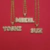 Hip Hop Jewelry Grandbling Customized Letters Pendant Iced Out Zircon Letters Nekclace with Rope Chain Choker for Women89685105154851