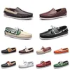 Mannen casual schoenen loafers lederen outdoor sneakers bodem low cut klassieke drievoudige zwarte gele gr