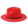 Men's Fedora Hat For Gentleman Woolen Wide Brim Jazz Church Cap Band Wide Flat Brim Jazz Hats Stylish Trilby Panama Caps FD19061