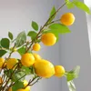 Árvore de limão de planta artificial com ramos de frutas loja sala de estar decoração decoração decoração jardim sem vaso t200509