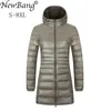 Newbang 6XL 7XL 8XL Kurtka damska Duży rozmiar Long Ultra Light Down Kurtka Kobiety Winter Ciepły Wiatroodporny Lieghtweight Down Coat 201209