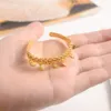 Bracciale rigido PICCOLO in oro fine Bracciale per bambino aperto con ciondolo largo a cuore Gioielli per bambini Bairn Baby Medio Oriente carino regalo per l'Europa