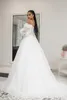 Beach Wedding Dresses 2022 Long Tulle Lace Vintage Bridal Gown A-Line Court Train Pluging V-Neck Vestido de Noiva