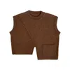 아기 소녀 니트 조끼 가을 새로운 따뜻한 솔리드 컬러 포켓 양복 조끼 LJ201125