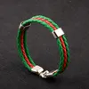 Nya mode Ryssland Spanien Frankrike Brasilien Flagläder Team Armband Men039S Högkvalitativt fotbollsfan Par Present Jewel Fan Gif1825135