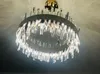 2021 Morden LED Crystal żyrandol oświetlenie do salonu ze złotą / chromowaną stal nierdzewną 110V / 220 V Lampa wisiorek
