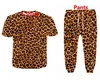 Partihandel - 2022 Ny Fashion Casual Leopard 3D ALLA OVER PRINT TRACKSUITS T-SHIRT + JOGGERS Byxor kostym Kvinnor Män @ 062