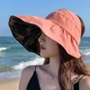 Protezione del sole dei cappelli del pescatore Protezione solare Vuota Top giapponese Vinyl Estate Big-Brim Protezioni UV Pieghevole