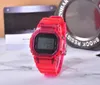 5600 transparente Damen Watch LED Electronic Digital Watch Out Watch Tape World Time7127877