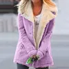 Kvinnors jackor kvinnor plus size jacka vinter tjock varm päls komposit plyschbutton lapels mode casual outwearcoat drop #401