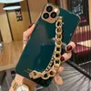 Nya lyxfall Fashion 3D Golden Chain Armband Plating Phone Case för iPhone 14 13 12 11 Pro Max X Xs XR 7 8 Plus Protection Back Cover Funda