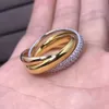 트리니티 링 시리즈 럭셔리 브랜드 공식 복제품 클래식 스타일 최고 품질의 반지 브랜드 디자인 절묘한 선물 생일 선물 etincelle legers
