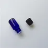 10 pezzi 25x65 mm Bottiglie di vetro blu scuro con tappo in plastica nera Tappi fai da te ml Profumo di olio essenziale vuoto