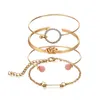 Conjunto de relojes de pulsera para mujer, relojes analógicos de cuarzo de oro rosa para mujer, reloj de pulsera con correa de acero inoxidable para mujer 201119