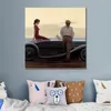 Main Brent Lynch Peintures Figure Coastal Drive Portrait Moderne Art Huile Ville Paysage Oeuvre pour Salon Bureau Décor