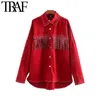 Traf Women Fashion Oversized Frayed met Fringe Denim Jacket Coat Vintage Long Sleeve Tassel vrouwelijke bovenkleding chic tops 201026