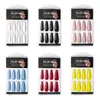 20 adet kutu Uzun Fransız Yanlış Çivi Düz Renk Bale Nail İpuçları Ekran Çivi Üzerinde Basın Sahte Tırnak Manikür Tutkal Tools259V