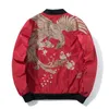 Frühling Pilot Bomberjacke Männer Frauen Vogel Stickerei Baseball Jacke Mode Lässig Jugend Paare Mantel Japan Streetwear 201128