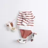 Baby Girls Boys Одежда набор вязаных свитеров + шорты вязаные шерстяные одежды для одежды, выдолбленные новорожденные малыша с длинным рукавом одежда 210309