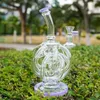 Super Cyclone 12 Tube de recyclage Bong en verre Dab Plate-forme pétrolière Vortex Recycler Perc Tuyaux d'eau 14mm Joint femelle avec bol 8 pouces Narguilés