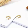 Hoop & Huggie Wild&Free Small Open Earrings For Women Girl C Shape Irregular Bamboo Tiny Hoops Earring Stainless Steel Jewelry1