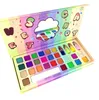 Beauty Unicorn Dream Glitter Lidschatten-Palette, exponierte matte, metallisch schillernde Lidschatten – warme Muscheltöne – langanhaltende, butterweiche Formel, 4 Lippenstifte