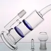 Bongs Tuyaux d'eau Narguilés 23 cm de hauteur 18,8 mm Taille du joint Turbine en nid d'abeille Recycler les plates-formes pétrolières Bongs en verre Percolateurs Clou en titane