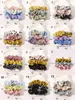 3pcs / set scrunchies blommigryck hårband flickor hår slips rep elastisk scrunchy hästsvans hållare mode hår tillbehör 21 stilar m3282