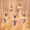 Parti Dekorasyon LED Bobo Balon Yanıp Sönen Işık Kalp Şeklinde Gül Çiçek Topu Şeffaf Düğün Düğün Düğün Günü Hediye Deniz JJB14421