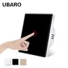 5PC UBARO Luxury Crystal Glass Panel Touch Switch, Electrical Sensor Manual Button Wall Light On/Off Led Indicator 1/2/3Gang 220V W220314