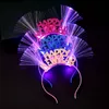 Luminous optical fiber headband 2021 New Year's Christmas party supplies hair ornaments luminous toys in foreign trade