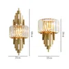 Light Luxury Wall Lamp with Shiny K9 Crystal Lampshade for Bedside Living room dining Aisle decor Sconces lamp