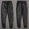 Мужские брюки Tsingyi Moto Biker Faux кожаные мужчины Joggers Harem Bags Haulastal талия на молнии карманы черная улица Slim Fit одежда1