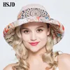 Böhmen kvinnlig tyg sol hat anti-uv bred brim strandhatt sommar ny mode bowknot fällbar sol hattar kvinnor hink hatt y200714