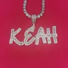 Nom personnalisé Mots Baguette Lettres Pendentif Or Argent Couleur Plaqué Charme Zircone Men039s Hip Hop Collier Chaîne Rock Bijoux 4314950