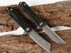Ny ankomst VG10 Damascuss Stålblad Flipper Folding Kniv Black Stone Wash Steel Handle Ball Bearing Fast Open EDC Pocket Knives