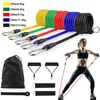 US STOCK 11Pcs/Set Latex Resistance Bands Crossfit Training Exercise Yoga Tubes Pull Rope Rubber Expander Elastic Bands Fitness Equipment