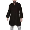 Long Shirt Men Medieval Tops Men's Long Sleeve Plain T-Shirt Overdimensionerad retro Vintage Tunic Stage Costume Knight Top 201202291m