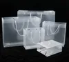2022 8 Taille givré PVC en plastique cadeau Wrap sacs avec poignées étanche sac transparent clair sac à main parti faveurs sac logo personnalisé
