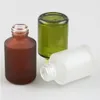 Botellas cuentagotas de aceite esencial con tapa de aluminio, 10 Uds., 30ML, 1OZ, mate, claro, ámbar, verde, blanco