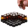 24pcs 2ml Essential Oil Sample Bottle Empty Amber Glass Mini Vials with Orifice Reducer Black Lids for doTERRA Young Living 2010125805146