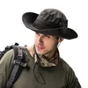 Cloches2021 Panama Safari Boonie Sun Hats Cap Summer Men Men camouflage Bucket Hat with String Fisherman Cap1