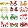 Christmas Cute Cartoon Glasses Frame Glittered Santa Claus Snowman Snowflake Tree Elk Eyeglasses No Lens for Kid Xmas Party Decoration Gift