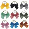 Bebek Kız Headand Kadife Bow Lastik Bantlar Şeker Renk Elastik Hairband Çocuk Saç Bow Şapkalar Bebek Butik Saç Aksesuarları 15 Renkler