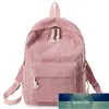 Корейский стиль Fashion Simple Schoolbag School School School Permonized Corduroy Pubpy Style рюкзак