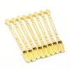 Fashion Style Smoke Gold&Silver Metal Spoon Use For Sniffer Snorter Snuff Wax Oil Powder Smoking Accessories